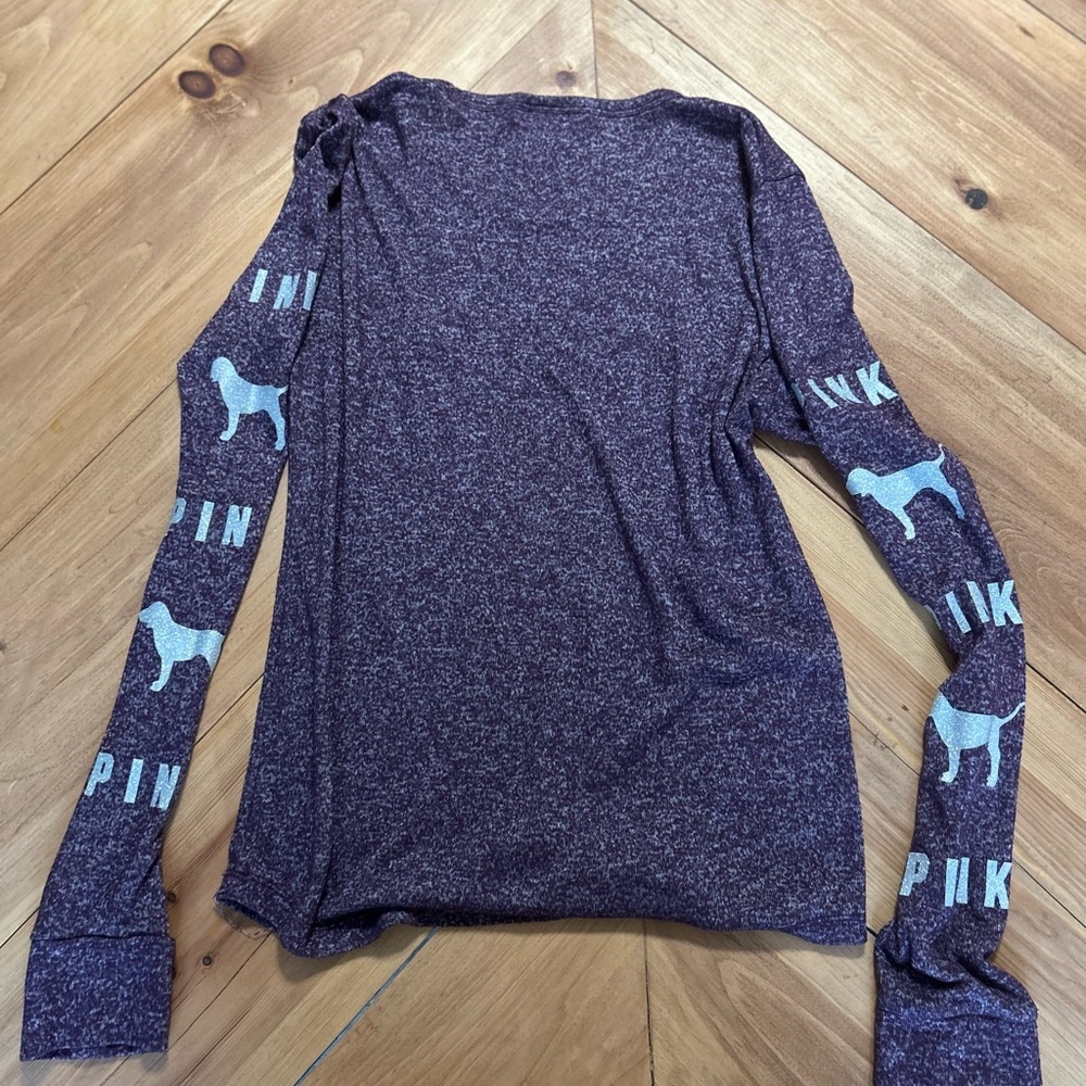 PINK Victoria's Secret Purple Long Sleeve Tee - Picture 5 of 8